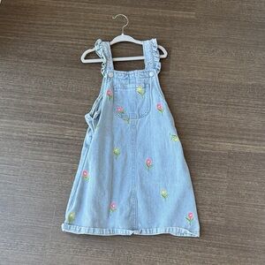 Floral Embroidered Denim Jumper for Kids